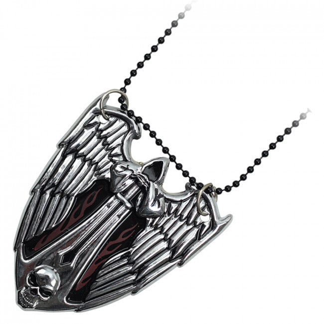 Silver Evil Angel Pendant Necklace — Gothic Novelty Collectible - Premium Tactical & Collector Gear