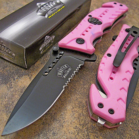 Pink Skull Spring Assisted Knife - Fantasticblades