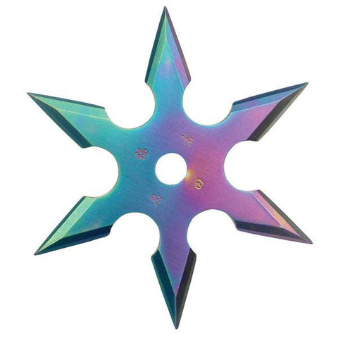 6 Point Rainbow Stainless Steel Throwing Star