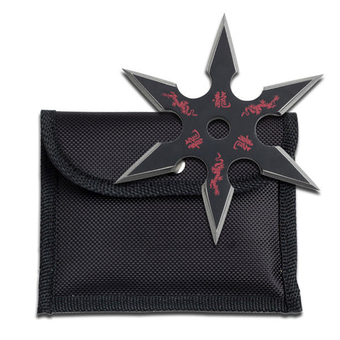 Black Stainless Steel 6 Point "Dragon" Throwing Star 