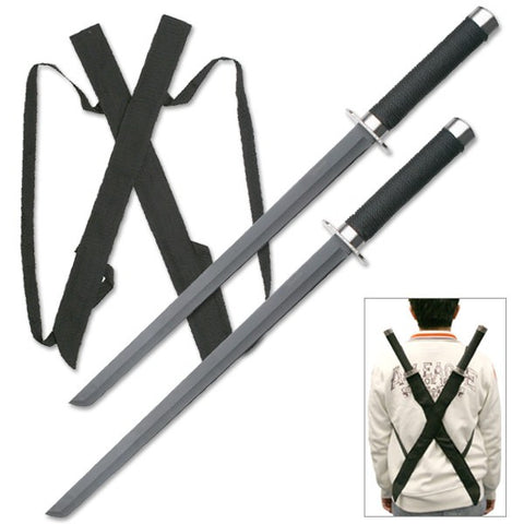 Black Twin Ninja Sword Set 