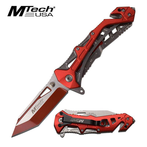 Red Tactical Assisted Knife