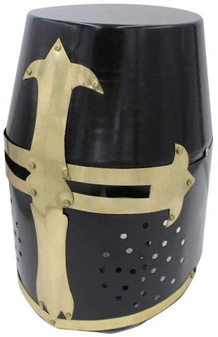 Decorative Barrel Helm Crusader Knights Helmet With Stand