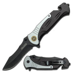 Black and Silver spring Knife