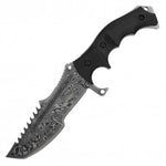 8.5" Damascus Etched Huning Knife - Fantasticblades