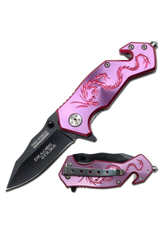 Pink Dragon Spring Assisted Knife - Fantasticblades